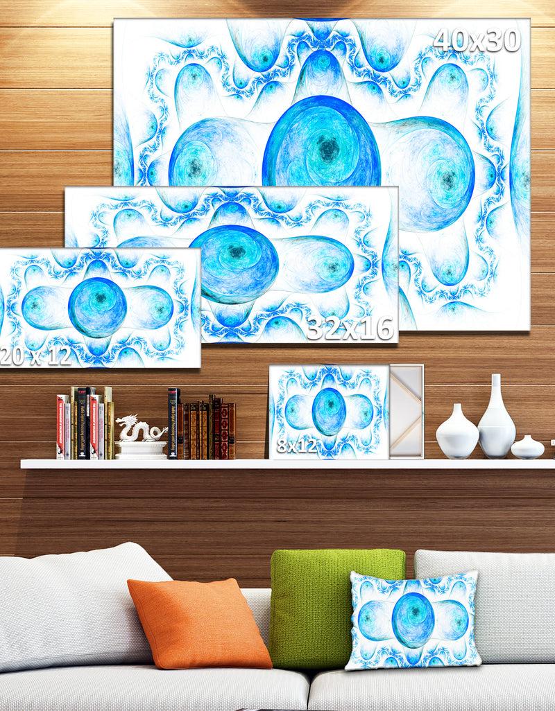 DesignQ Blue Exotic Fractal Pattern - Abstract Art On Canvas