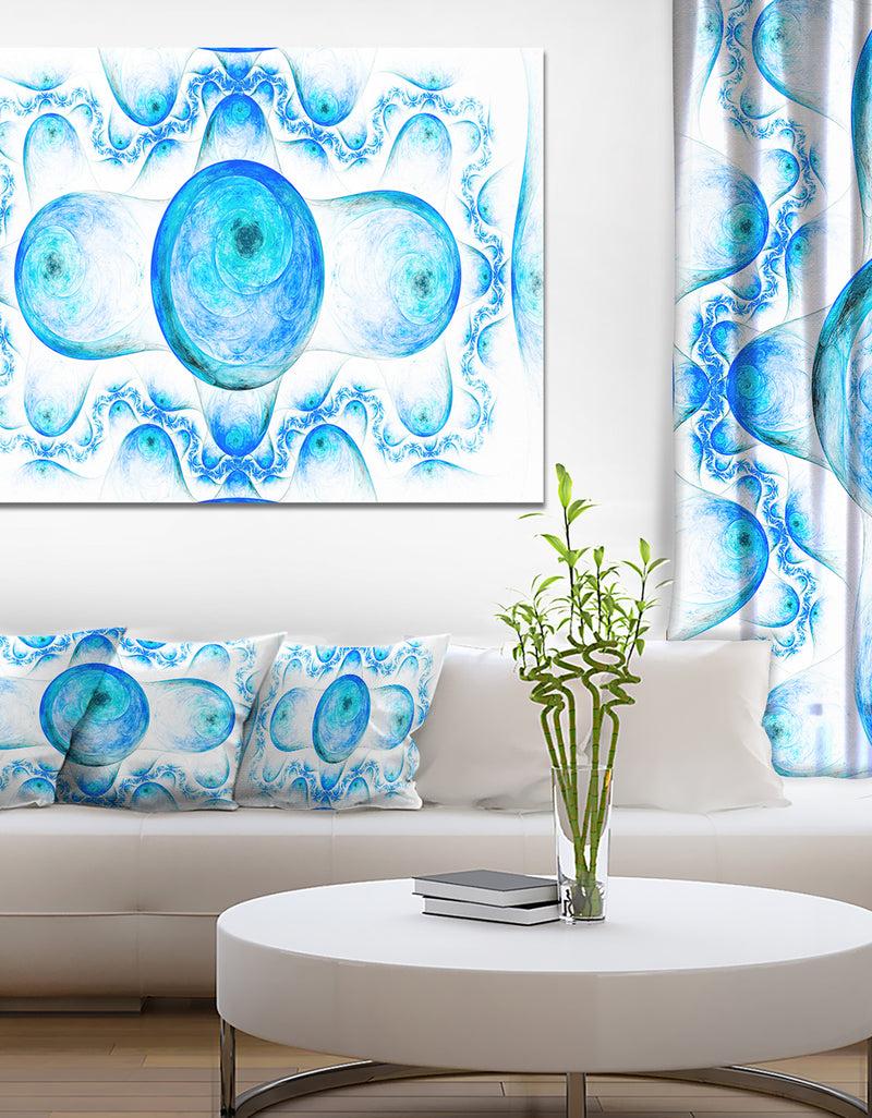 DesignQ Blue Exotic Fractal Pattern - Abstract Art on Canvas