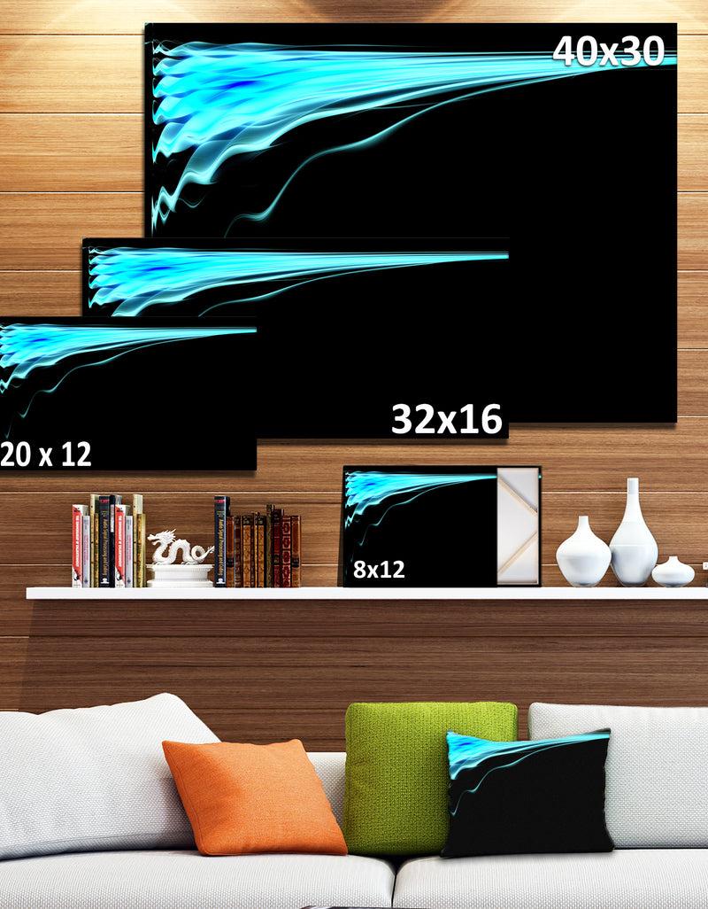 DesignQ Blue Flames Digital Artwork - Extra Large Abstract Canvas Art Print
