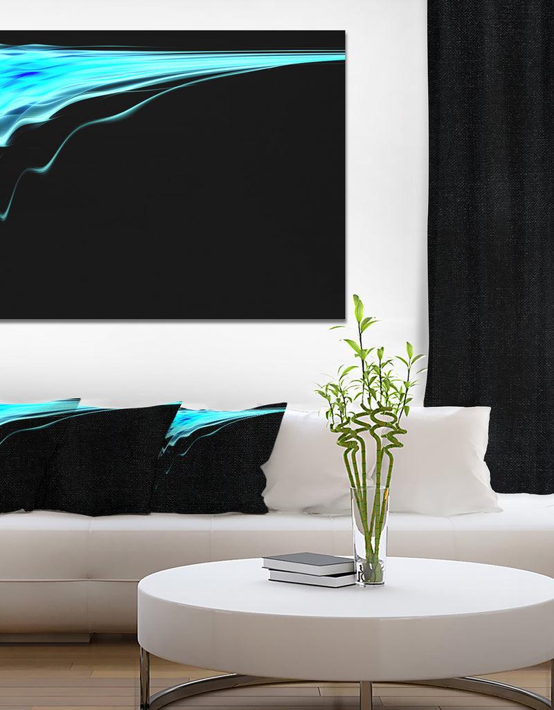 DesignQ Blue Flames Digital Artwork - Extra Large Abstract Canvas Art Print