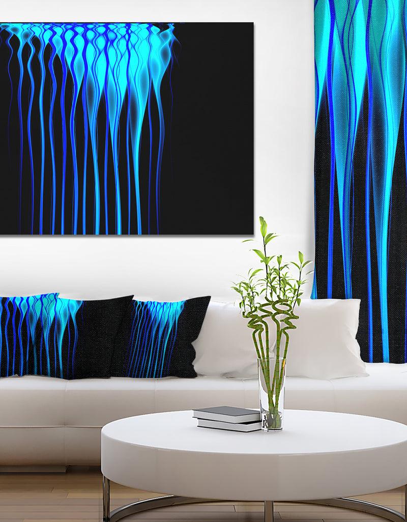 DesignQ Blue Flames Fractal Pattern - Extra Large Abstract Canvas Art Print