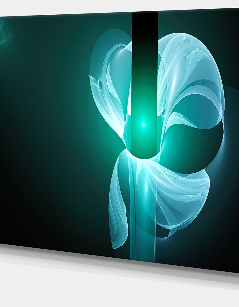 DesignQ Blue Flower Fractal Illustration - Large Glossy Canvas Art Print