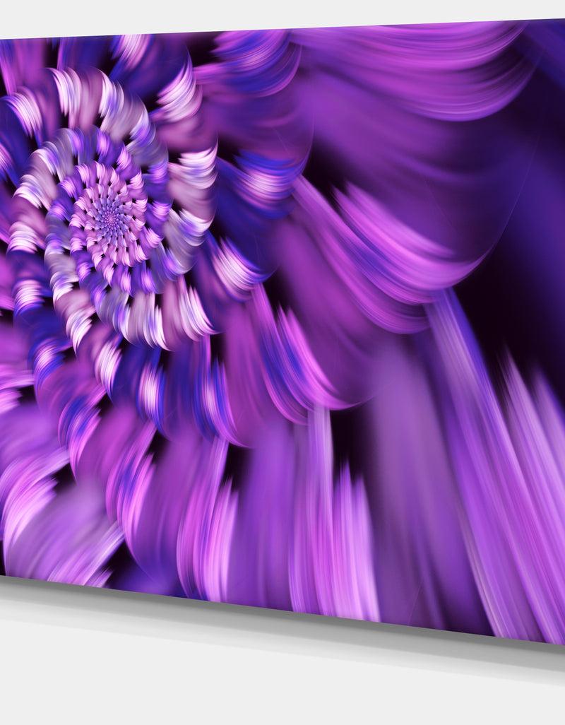 DesignQ Blue Flower Shaped Fractal Art - Floral Canvas Wall Art