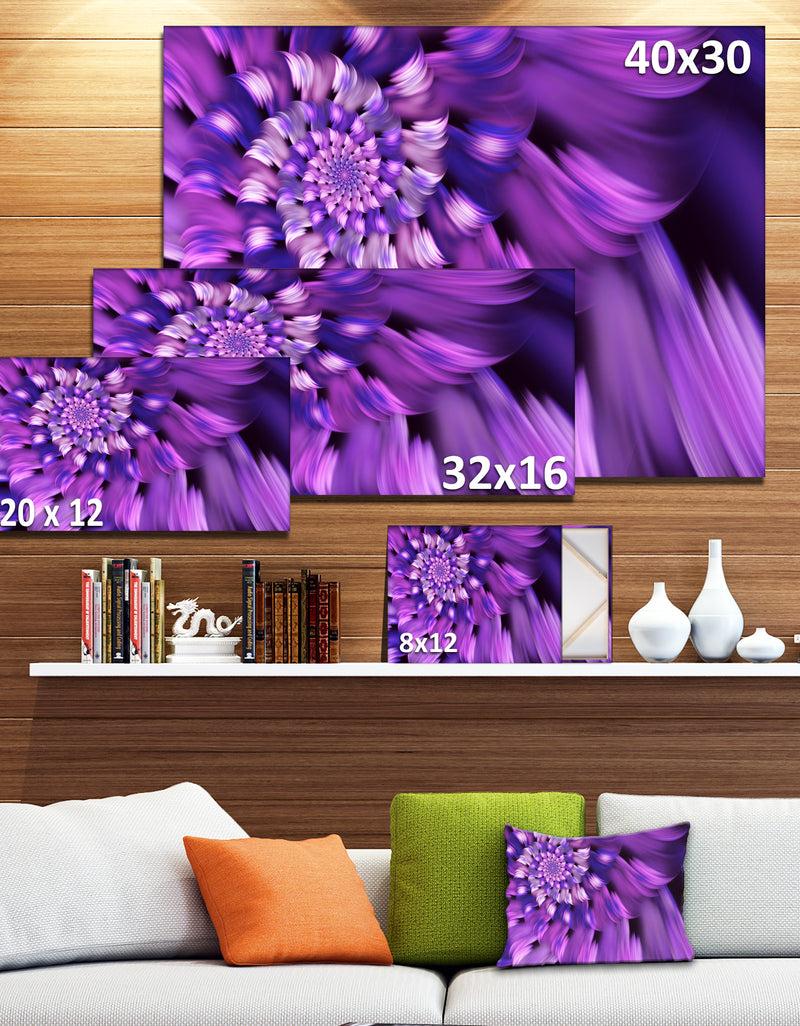 DesignQ Blue Flower Shaped Fractal Art - Floral Canvas Wall Art