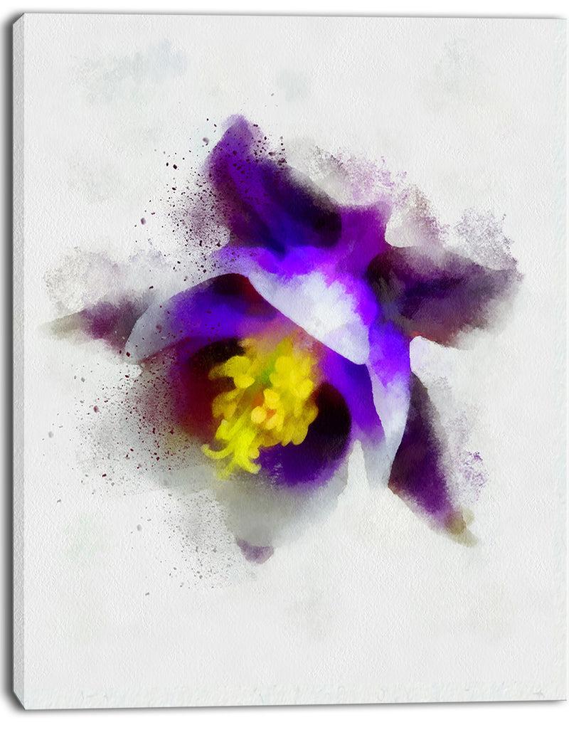 DesignQ Blue Flower With Yellow Stigma - Floral Canvas Artwork Print