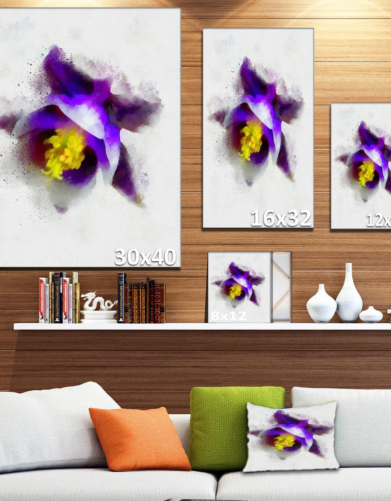 DesignQ Blue Flower With Yellow Stigma - Floral Canvas Artwork Print