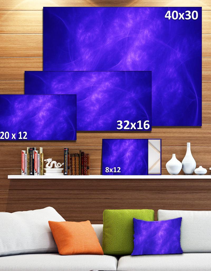 DesignQ Blue Fractal Abstract Pattern - Extra Large Abstract Art On Canvas