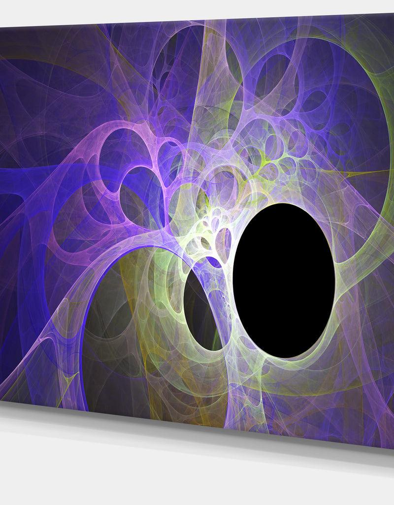 DesignQ Blue Fractal Angel Wings - Abstract Wall Art Canvas