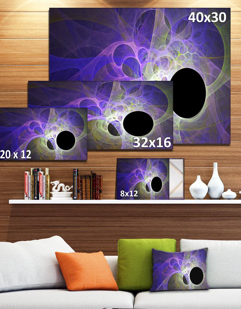 DesignQ Blue Fractal Angel Wings - Abstract Wall Art Canvas