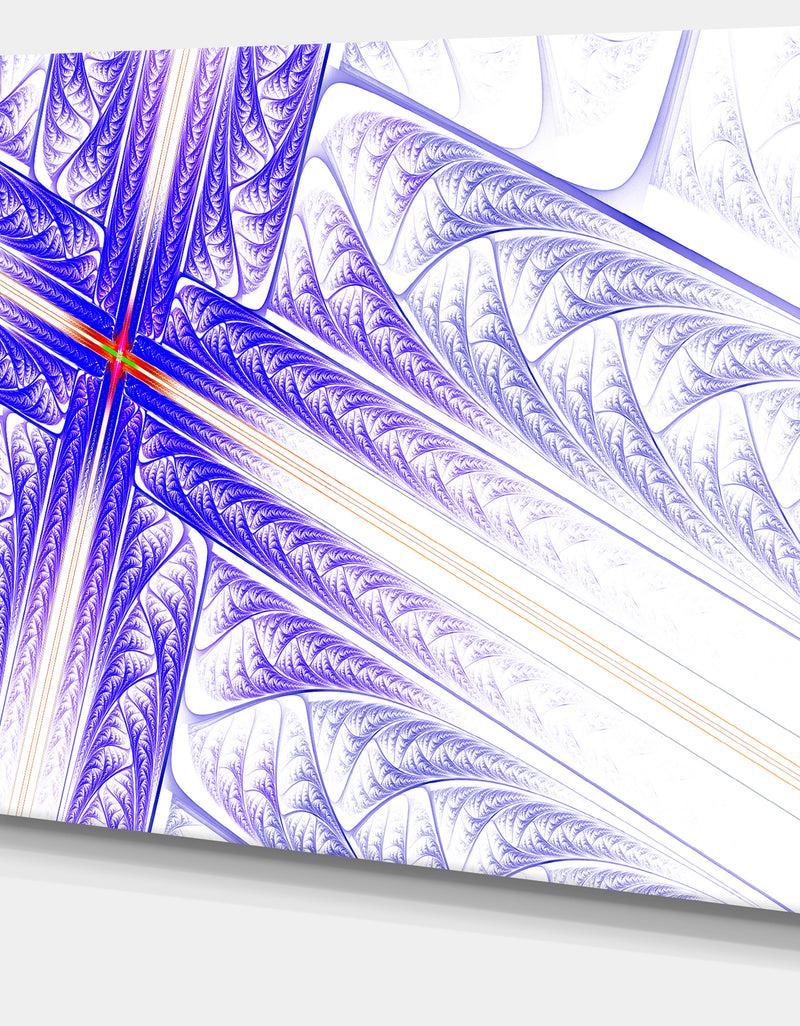 DesignQ Blue Fractal Cross Design - Large Glossy Canvas Art Print