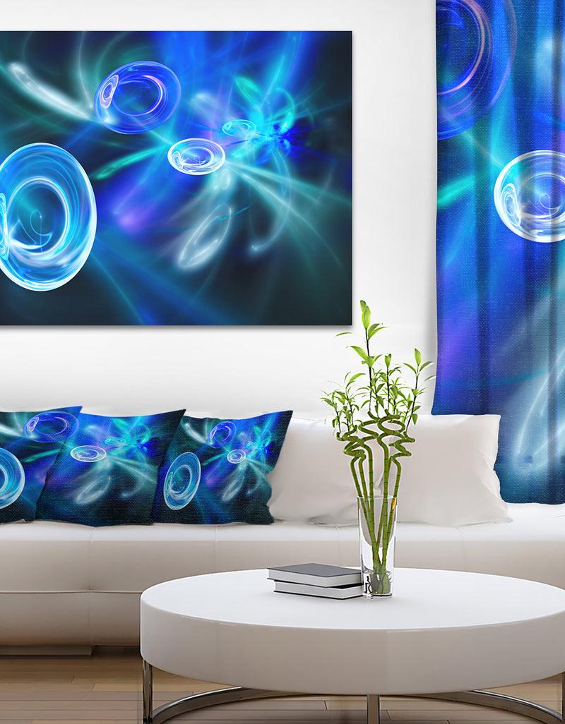 DesignQ Blue Fractal Desktop Wallpaper - Abstract Digital Art Canvas Print