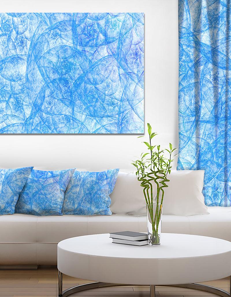 DesignQ Blue Fractal Dramatic Clouds - Abstract Wall Artwork