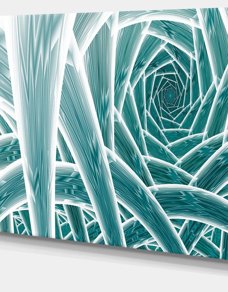 DesignQ Blue Fractal Endless Tunnel - Large Glossy Canvas Art Print