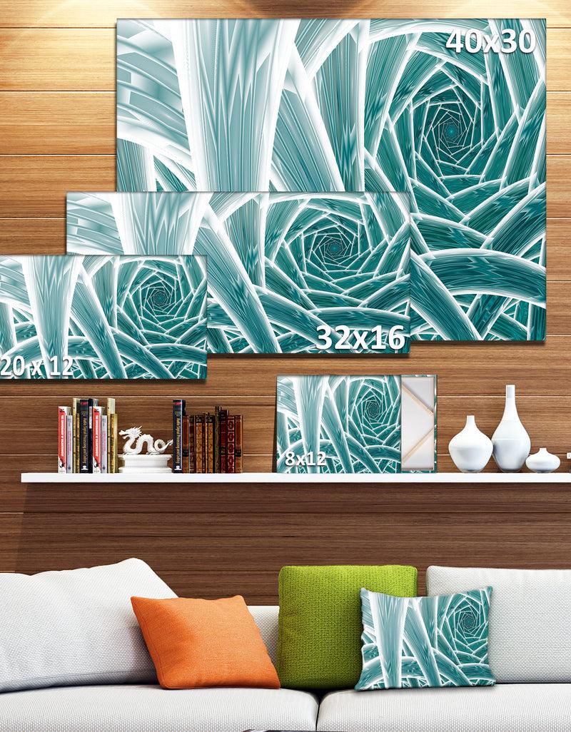 DesignQ Blue Fractal Endless Tunnel - Large Glossy Canvas Art Print