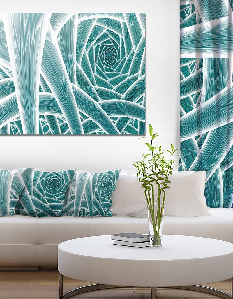 DesignQ Blue Fractal Endless Tunnel - Large Glossy Canvas Art Print