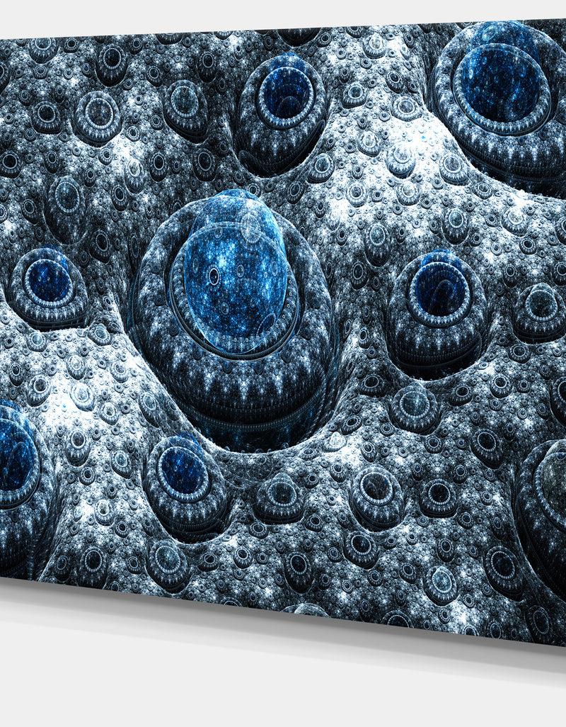 DesignQ Blue Fractal Exotic Planet - Extra Large Canvas Art Print