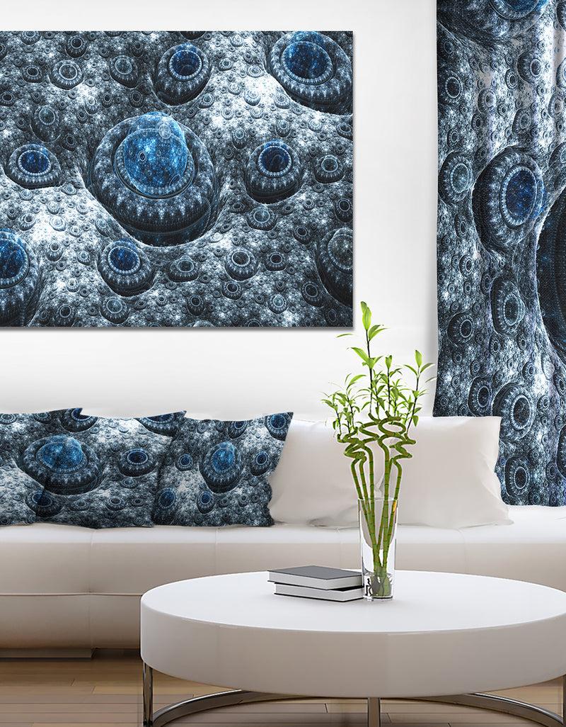 DesignQ Blue Fractal Exotic Planet - Extra Large Canvas Art Print