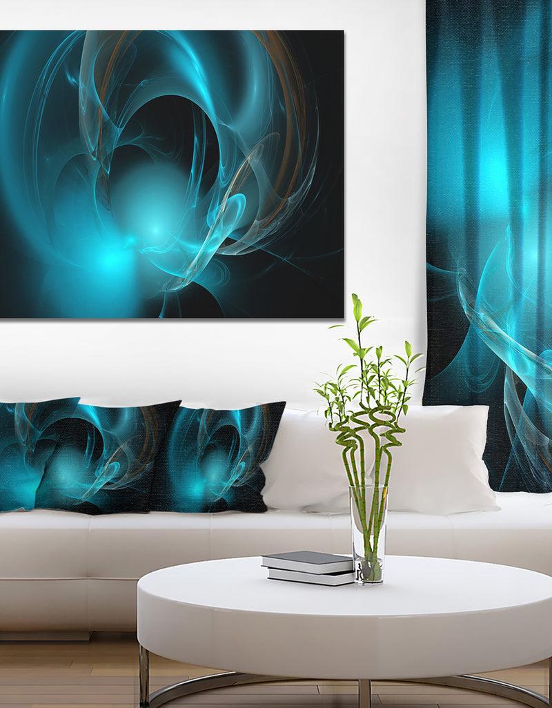 DesignQ Blue Fractal Galactic Nebula - Extra Large Abstract Canvas Wall Art