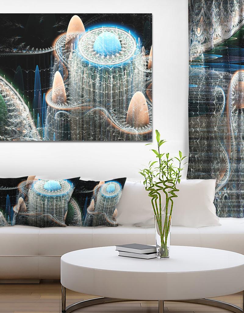 DesignQ Blue Fractal Infinite World - Abstract Art on Canvas