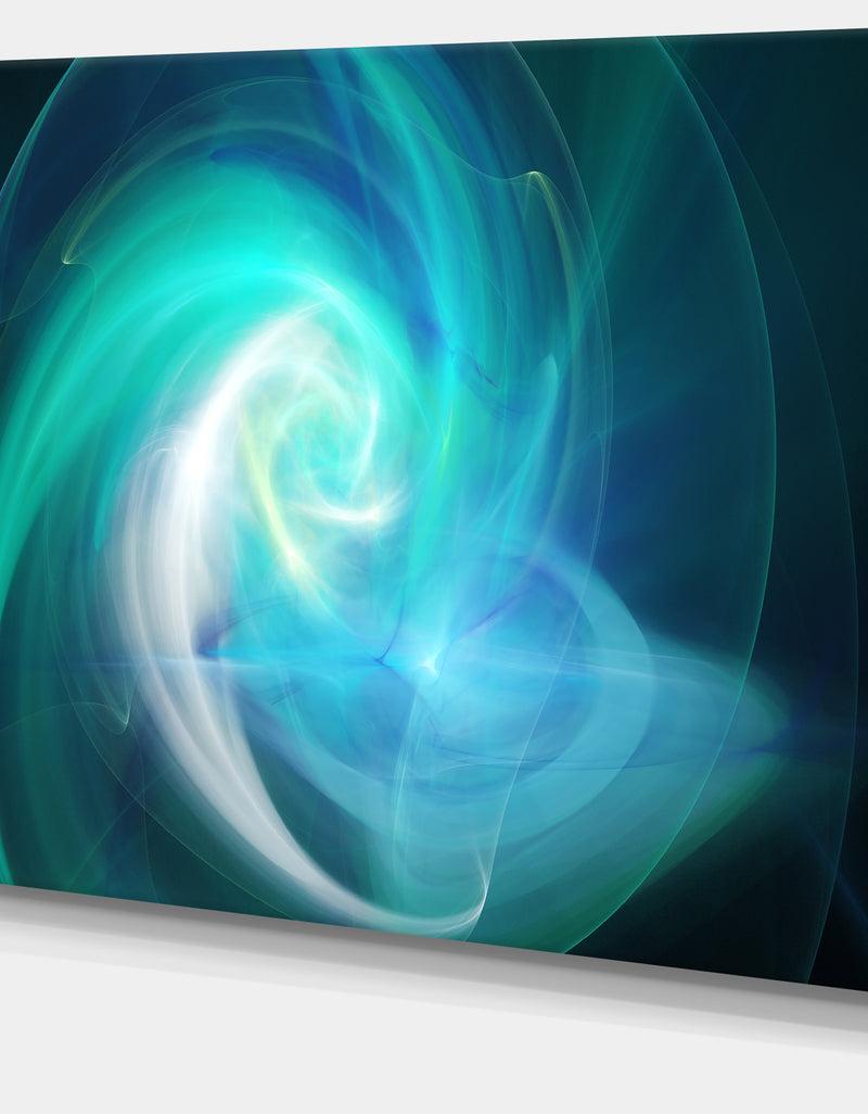 DesignQ Blue Fractal Large Illustration - Large Canvas Wall Art