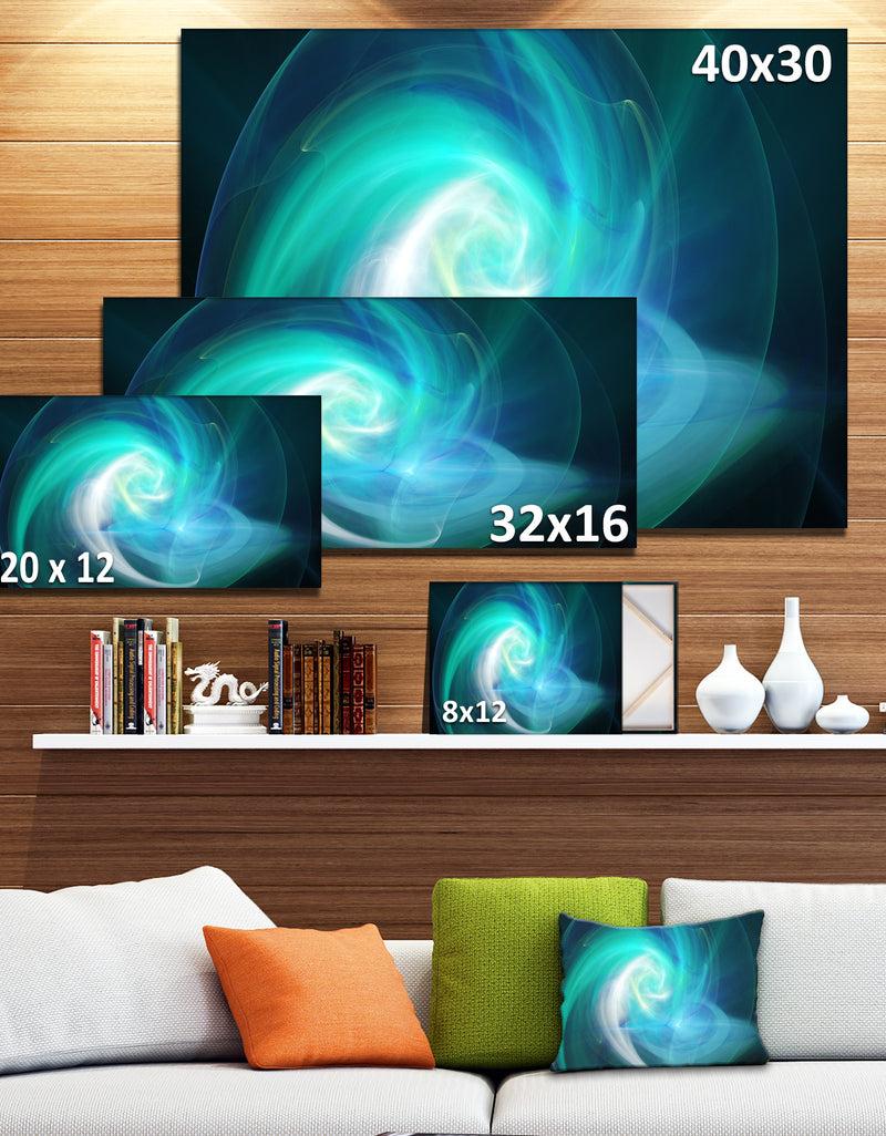 DesignQ Blue Fractal Large Illustration - Large Canvas Wall Art