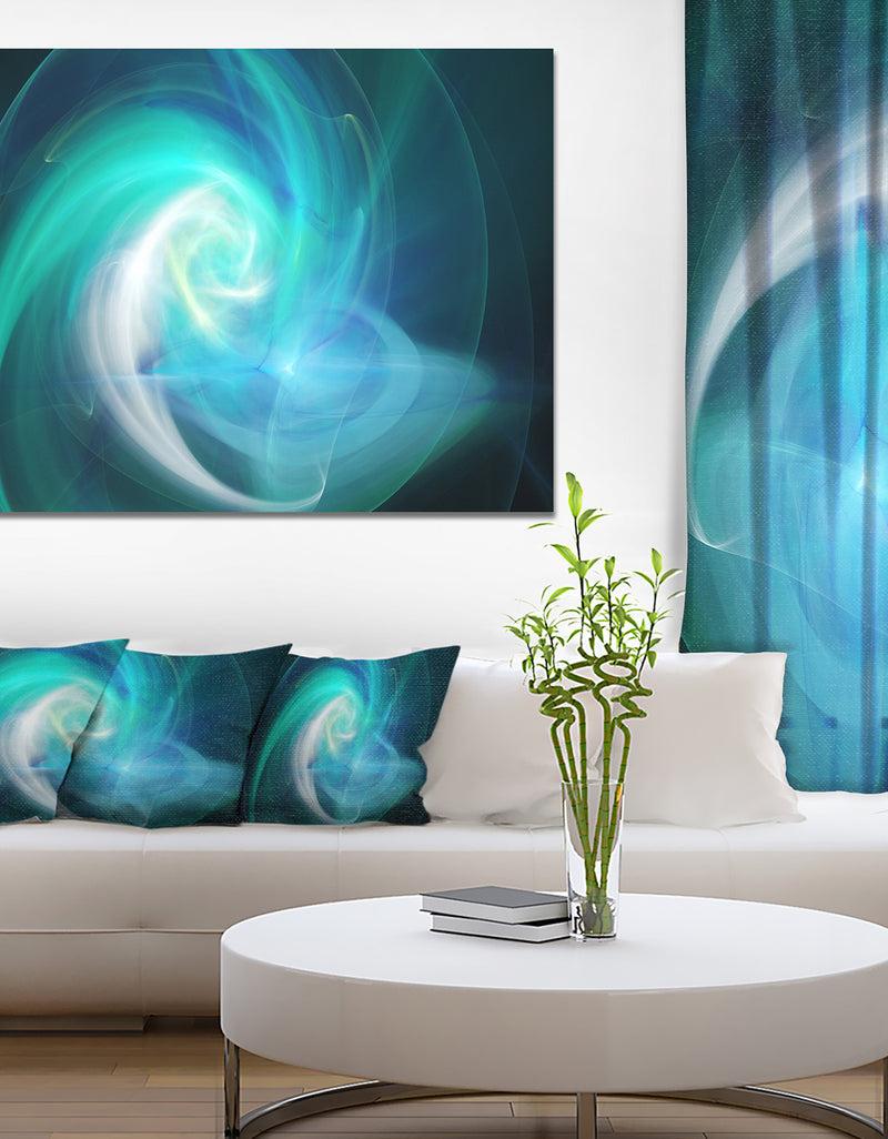 DesignQ Blue Fractal Large Illustration - Large Canvas Wall Art