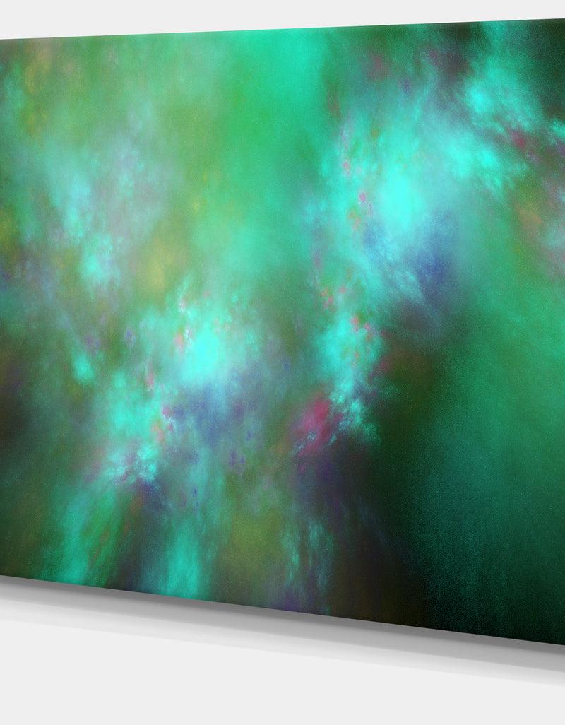 DesignQ Blue Fractal Sky With Blur Stars'Extra Large Abstract Canvas Art Print