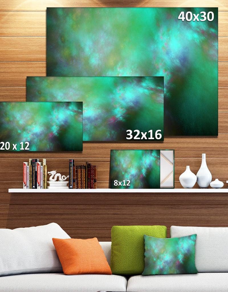 DesignQ Blue Fractal Sky With Blur Stars'Extra Large Abstract Canvas Art Print