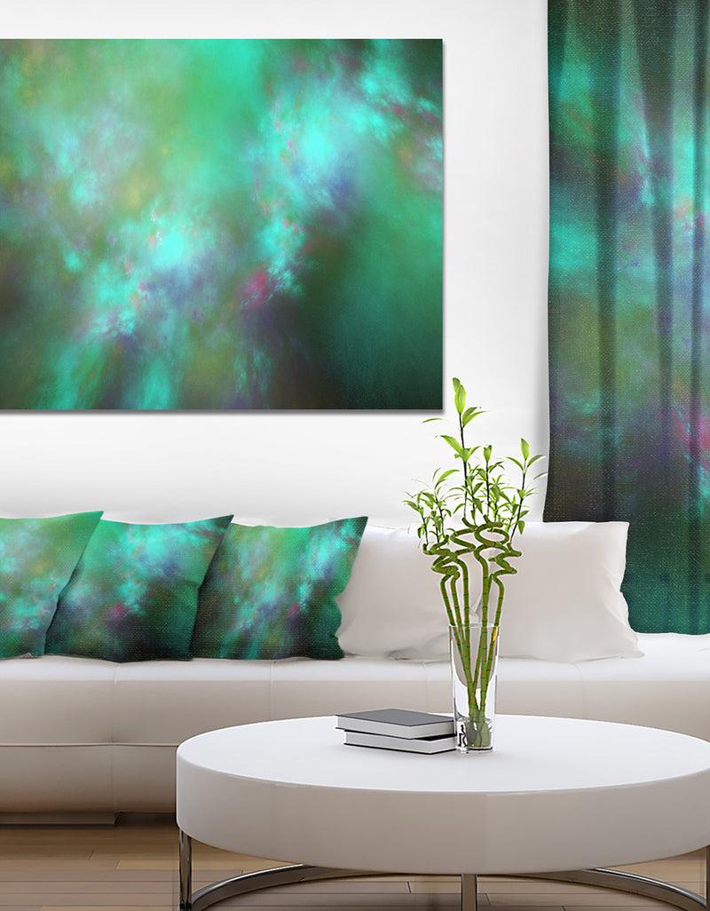DesignQ Blue Fractal Sky with Blur Stars'Extra Large Abstract Canvas Art Print