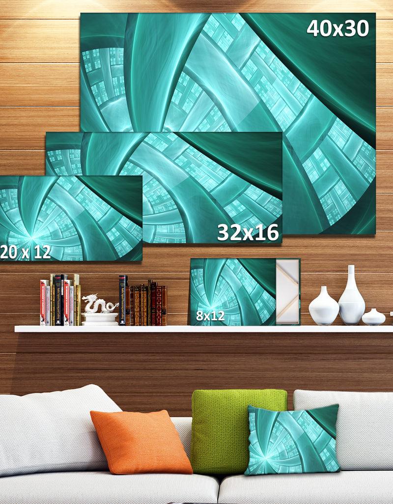 DesignQ Blue Fractal Stained Glass - Extra Large Canvas Art Print