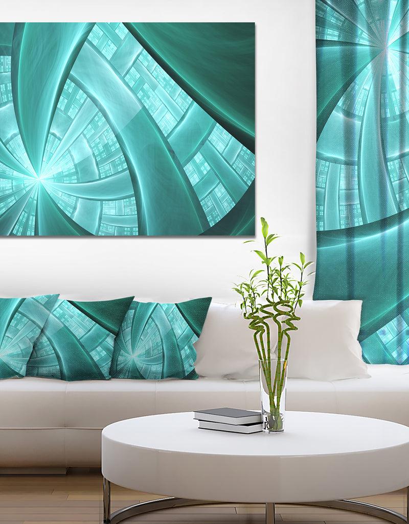 DesignQ Blue Fractal Stained Glass - Extra Large Canvas Art Print