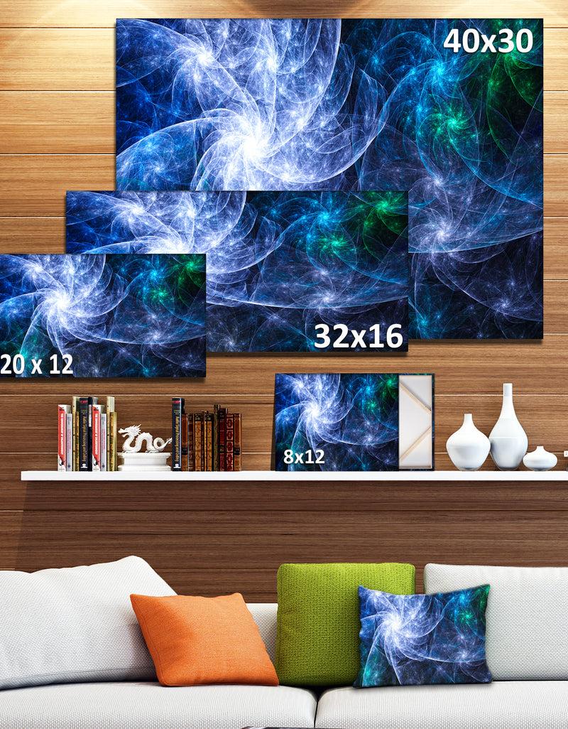 DesignQ Blue Fractal Star Pattern'Extra Large Abstract Canvas Art Print