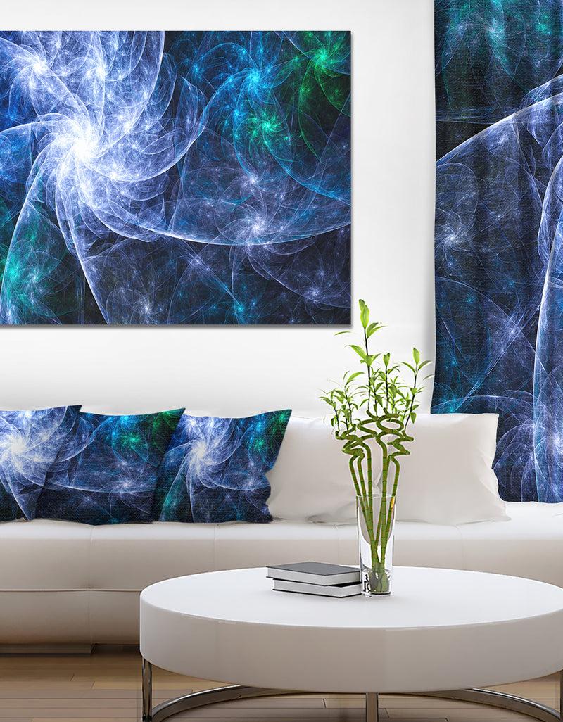 DesignQ Blue Fractal Star Pattern'Extra Large Abstract Canvas Art Print