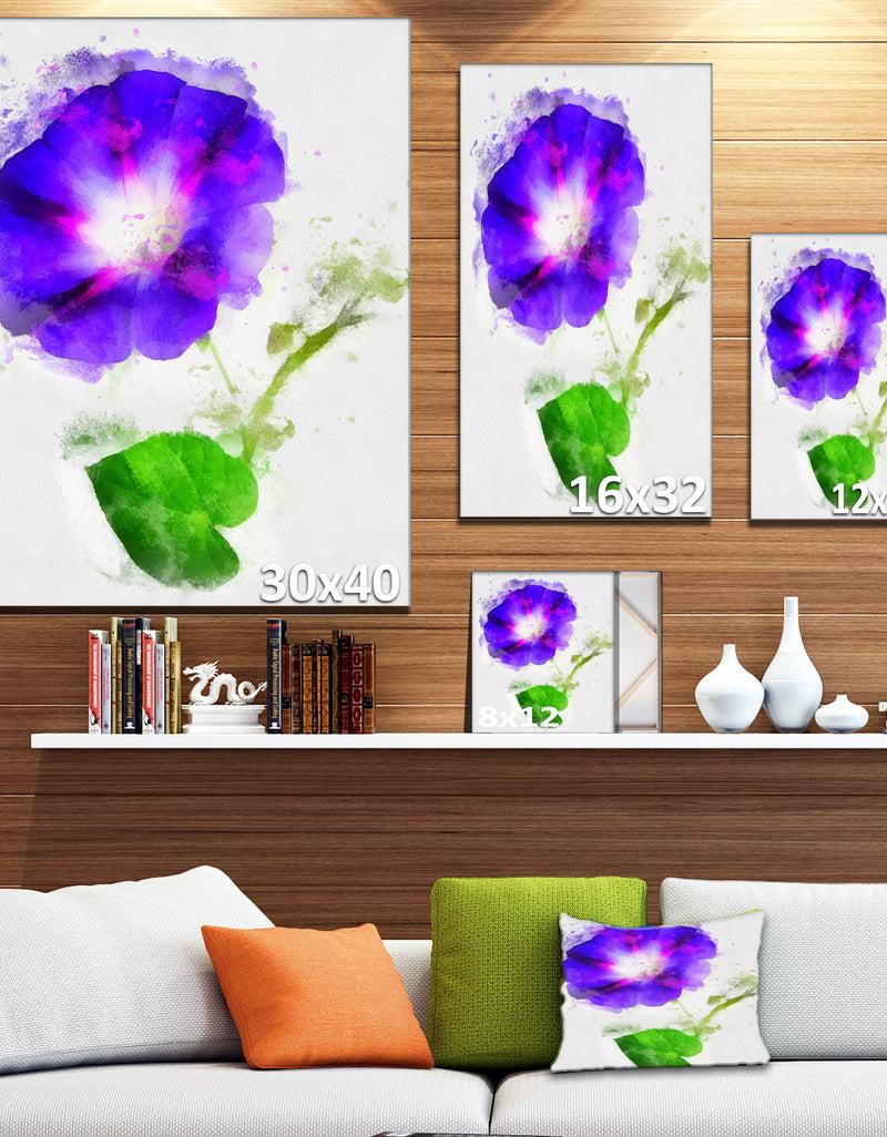 DesignQ Blue Gentiana Alpina Illustration - Extra Large Floral Canvas Art
