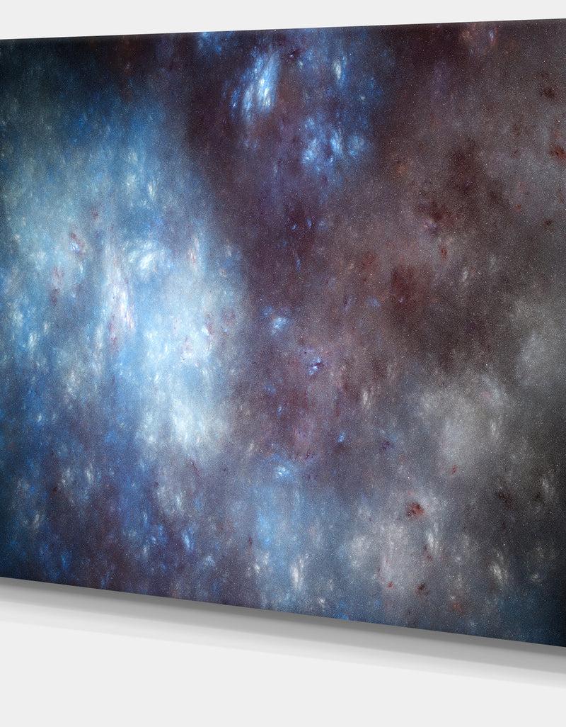 DesignQ Blue Grey Starry Fractal Sky - Abstract Art On Canvas