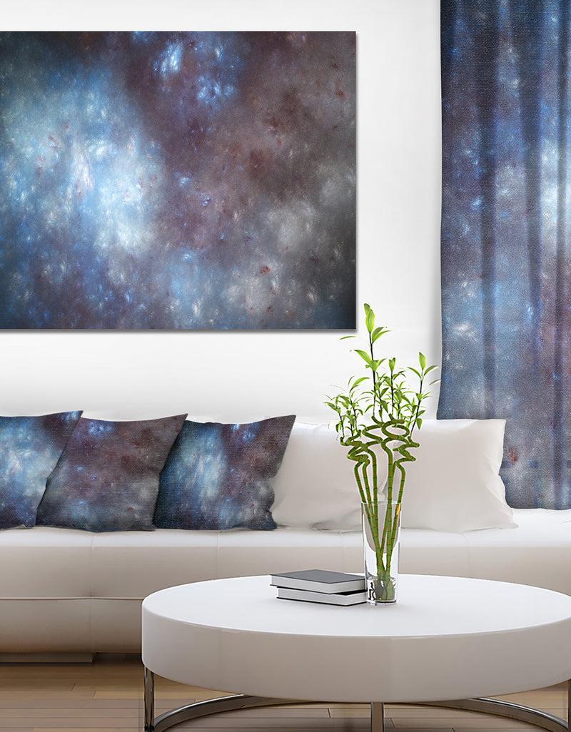 DesignQ Blue Grey Starry Fractal Sky - Abstract Art on Canvas