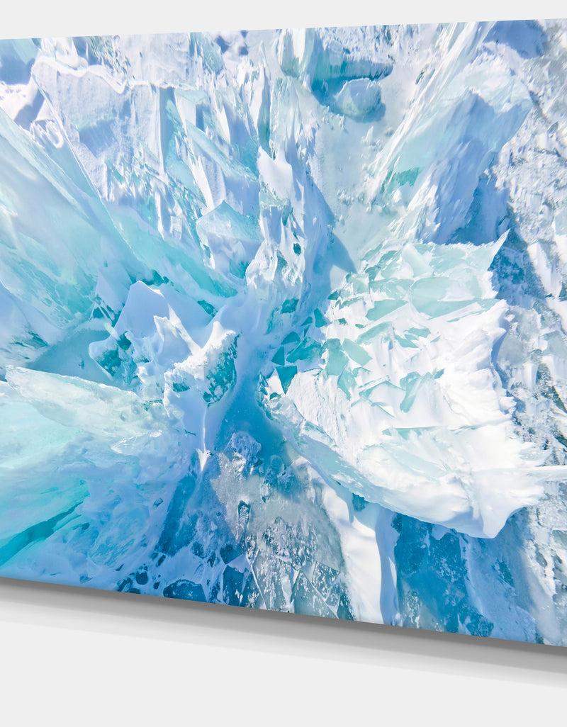 DesignQ Blue Ice Hummocks Baikal - Extra Large Landscape Canvas Art Print
