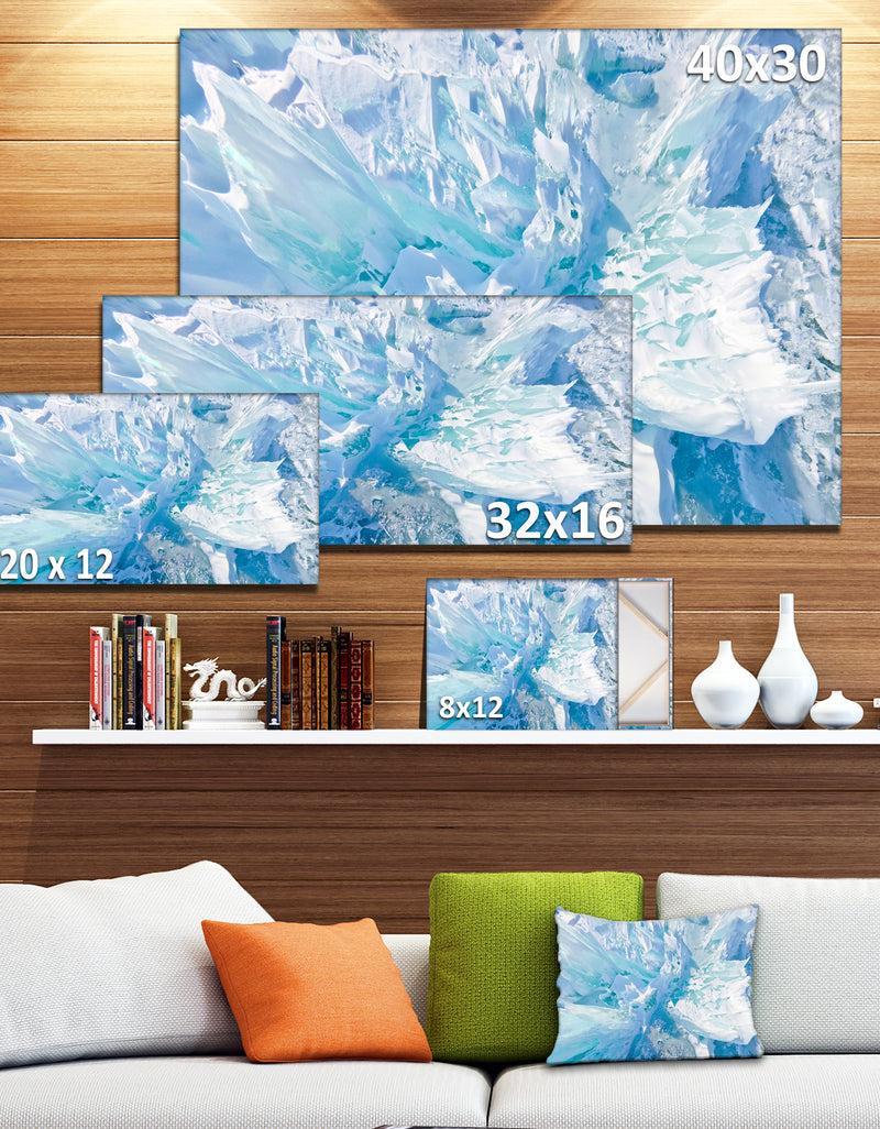 DesignQ Blue Ice Hummocks Baikal - Extra Large Landscape Canvas Art Print