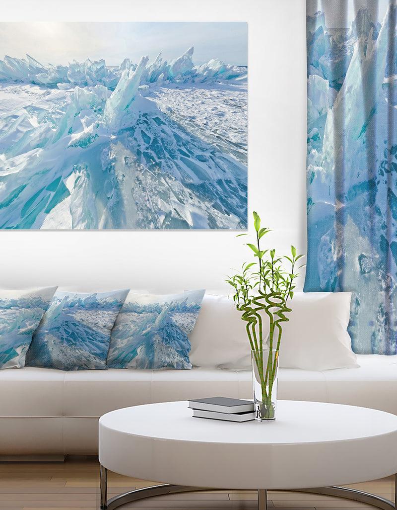 DesignQ Blue Ice Hummocks in Siberia Lake Baikal - Landscape Artwork Canvas
