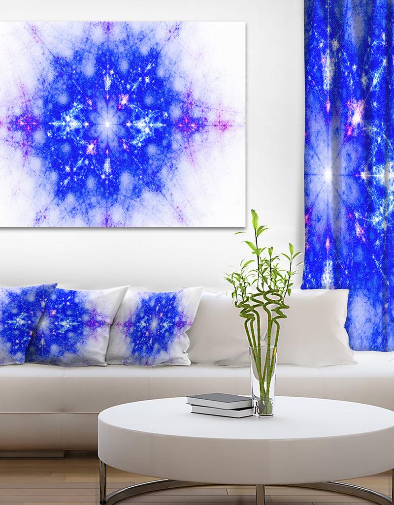 DesignQ Blue Illustration Pattern - Abstract Digital Art Canvas Print