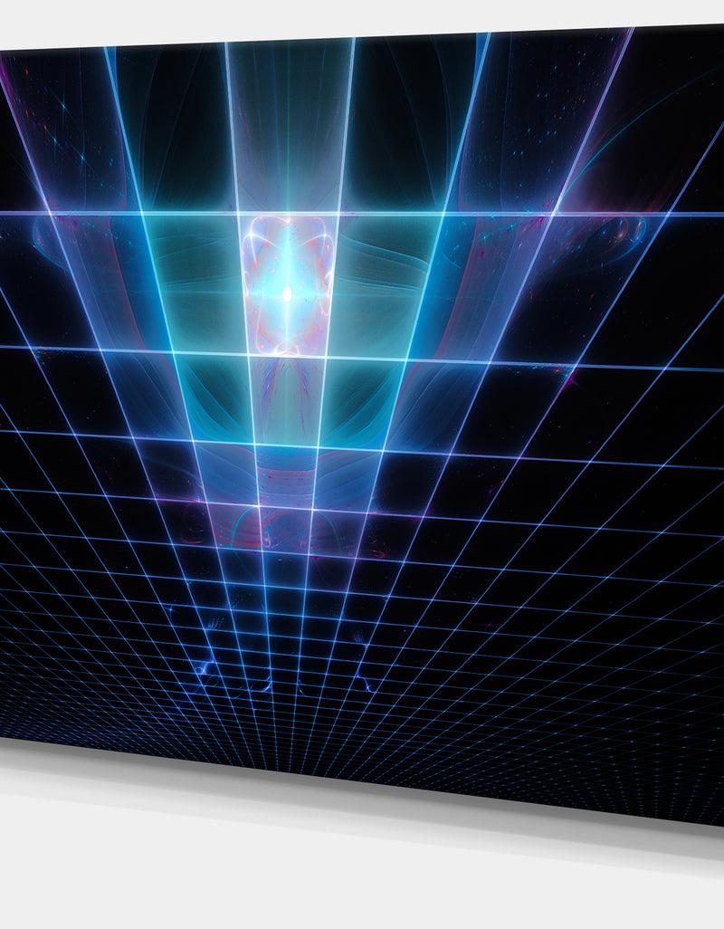 DesignQ Blue Laser Protective Grids - Abstract Wall Art On Canvas