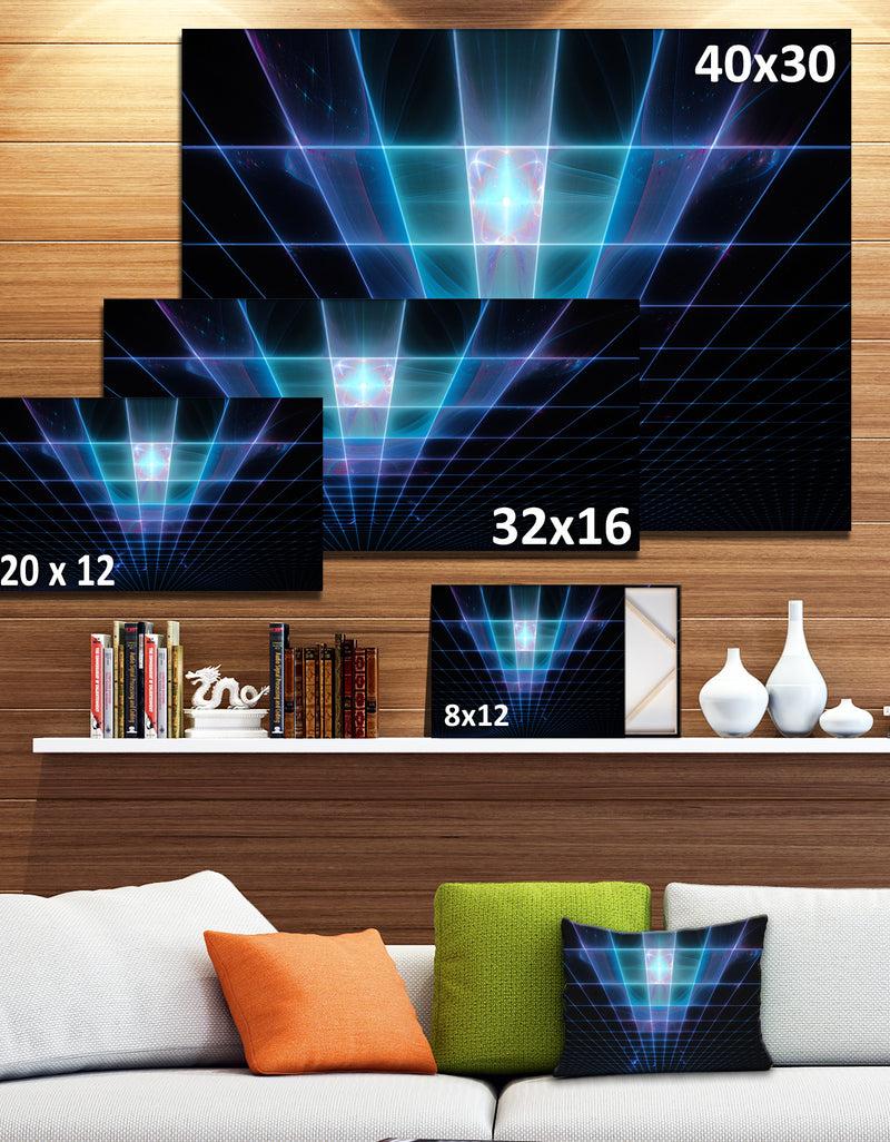 DesignQ Blue Laser Protective Grids - Abstract Wall Art On Canvas