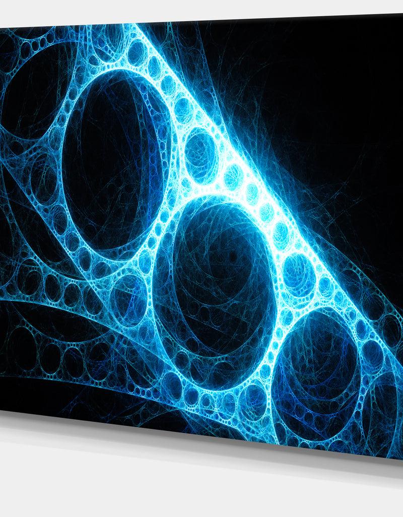 DesignQ Blue Metal Construction In Black - Abstract Digital Art Canvas Print