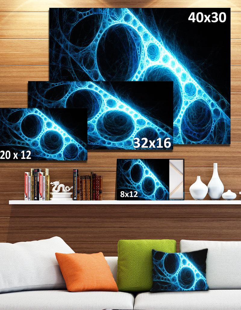 DesignQ Blue Metal Construction In Black - Abstract Digital Art Canvas Print