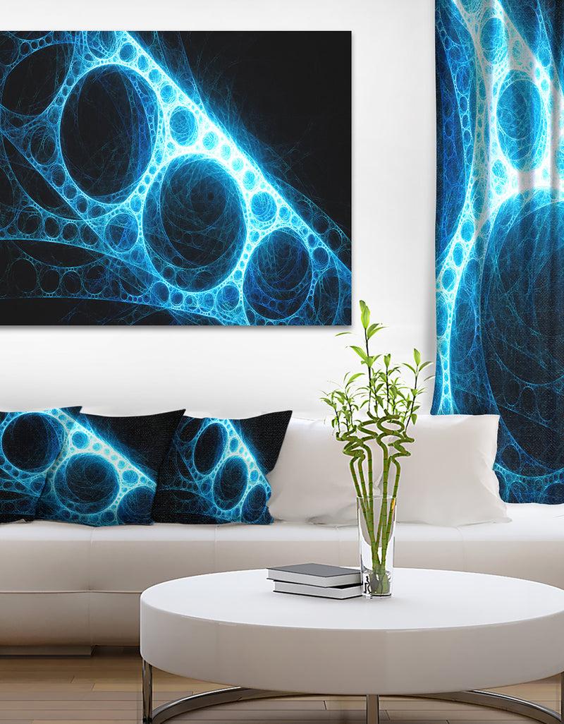 DesignQ Blue Metal Construction in Black - Abstract Digital Art Canvas Print