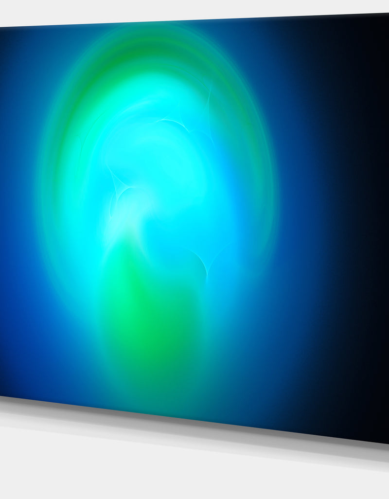 DesignQ Blue Misty Sphere On Black - Extra Large Abstract Canvas Art Print