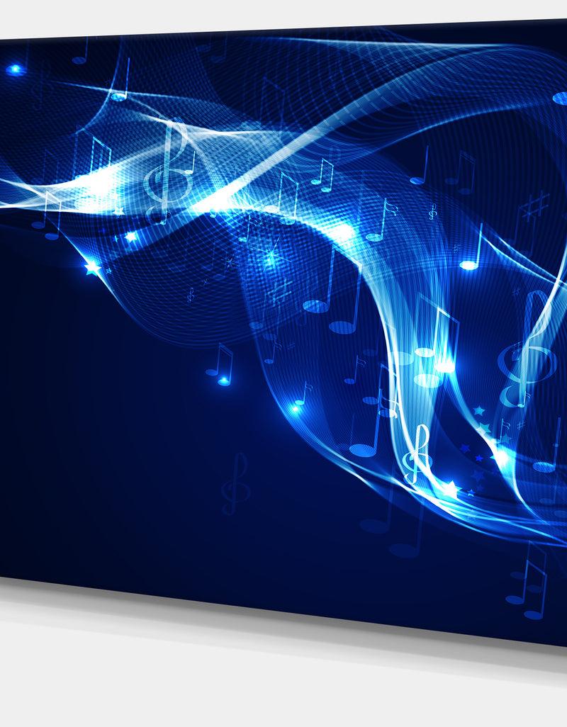 DesignQ Blue Musical Background - Abstract Digital Art Canvas Print