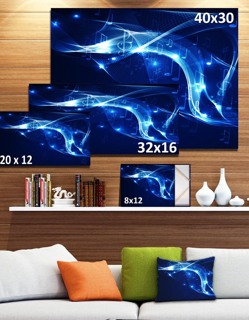 DesignQ Blue Musical Background - Abstract Digital Art Canvas Print