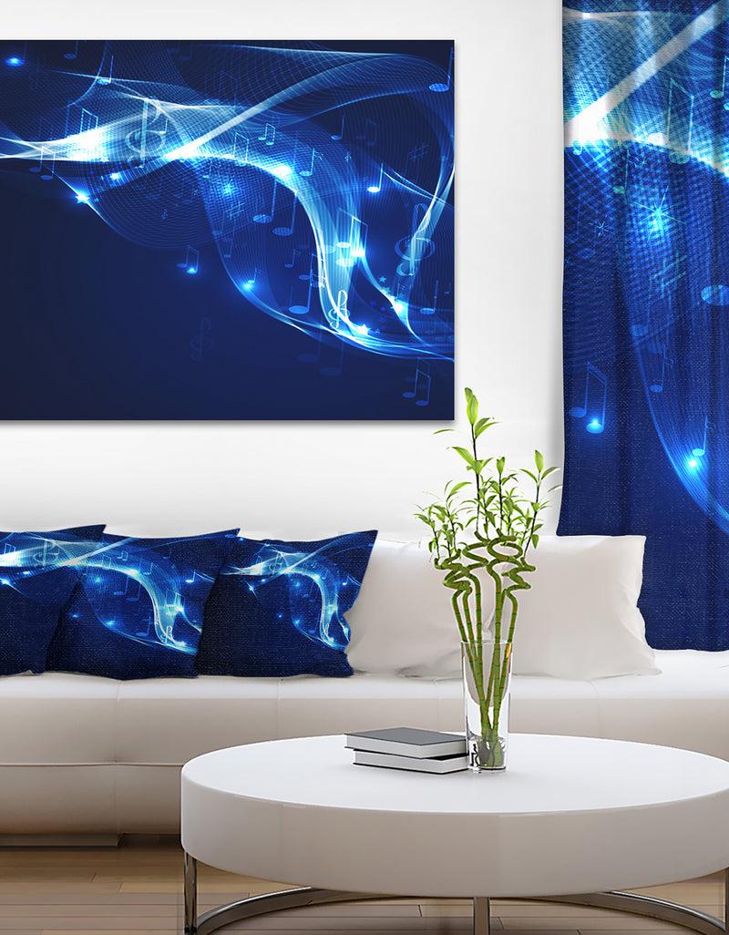 DesignQ Blue Musical Background - Abstract Digital Art Canvas Print