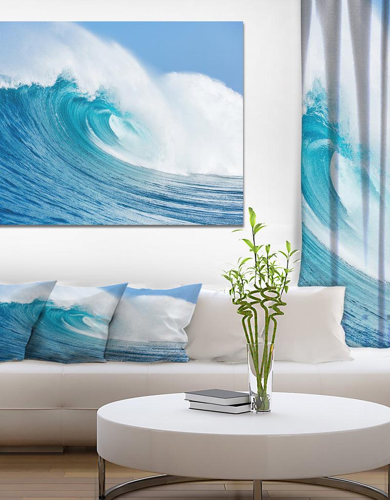 DesignQ Blue Ocean Wave - Sea & Shore Photography on wrapped Canvas